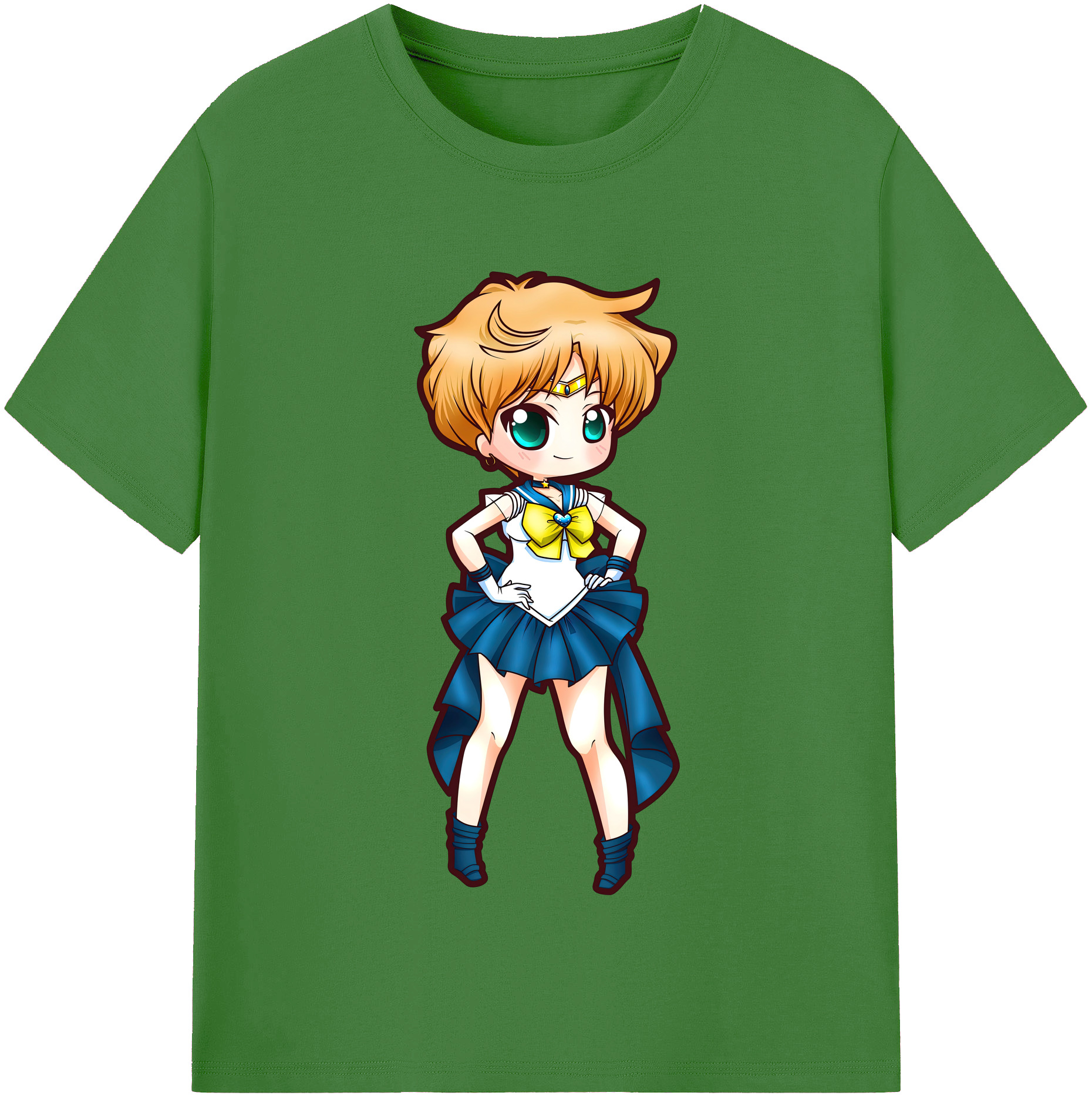 （画像用） 美少女戦士セーラームーン 天王はるか Sailor Moon Tenoh Haruka レディースカジュアルプリントTシャツ（綿100％）